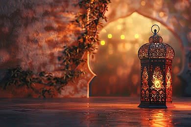 Glowing Islamic lantern with warm golden lights symbolizing Ramadan 2026 celebrations.