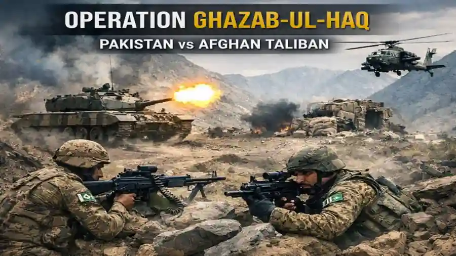 Pakistani soldiers and military vehicles during Operation Ghazab-ul-Haq amid Pakistan Afghanistan border clashes