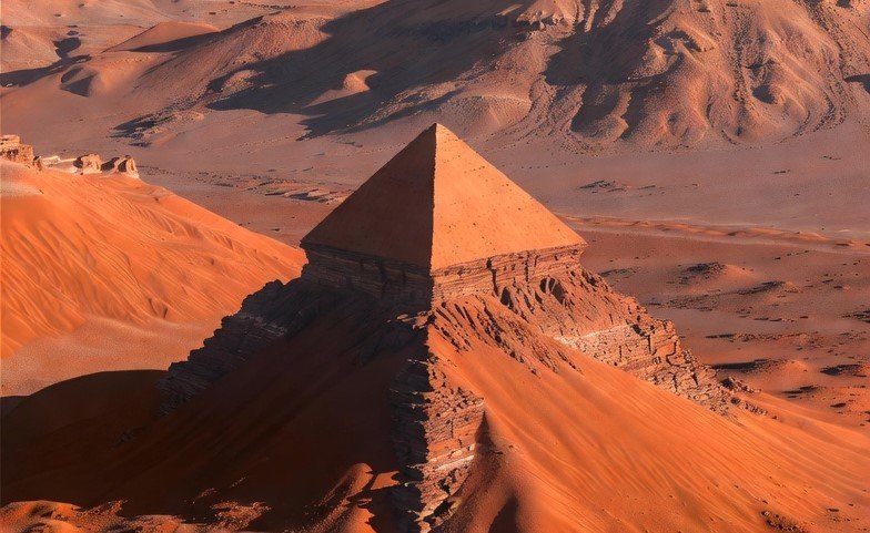 Pyramid-like rock formation on Mars surface seen in NASA images