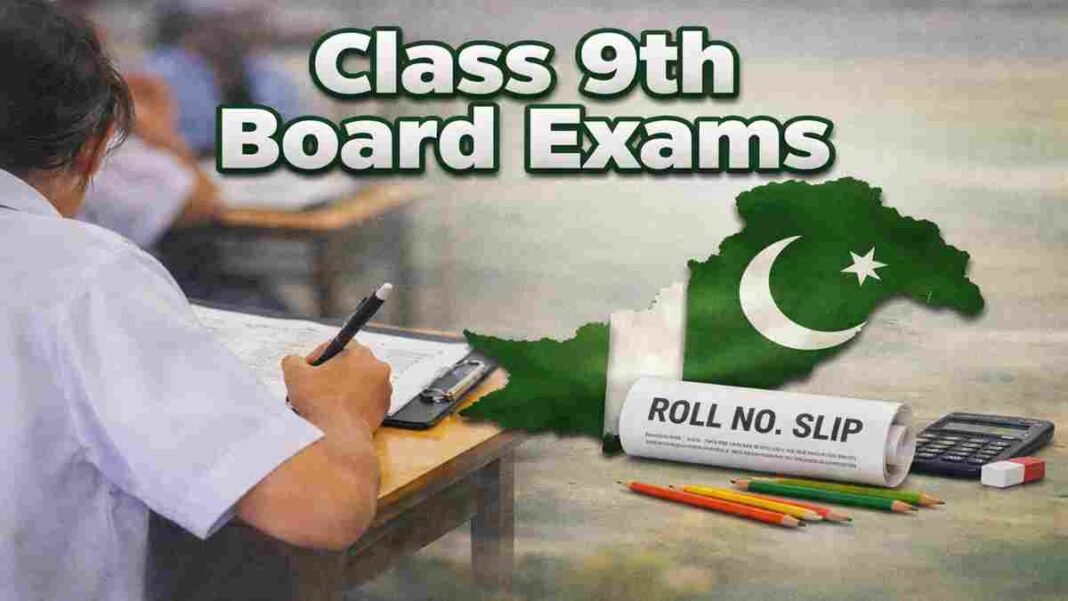 class 9th board exams students writing exam in Pakistan