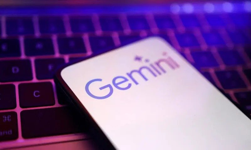 Google AI Gemini logo displayed on a digital screen