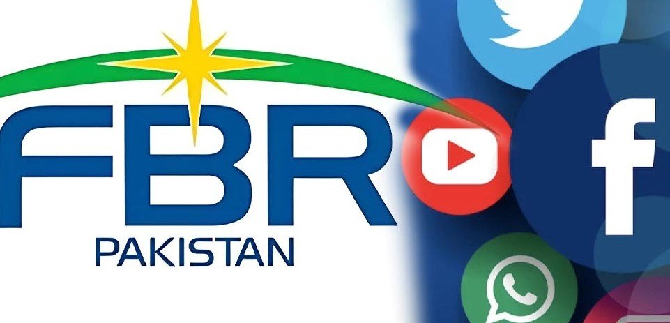 FBR logo with popular social media platform icons representing digital income taxation in Pakistan