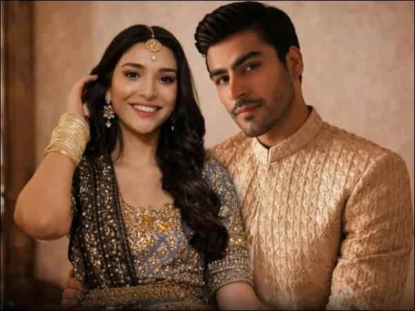 Khushhal Khan and Ramsha Khan wedding photo showing the celebrity couple