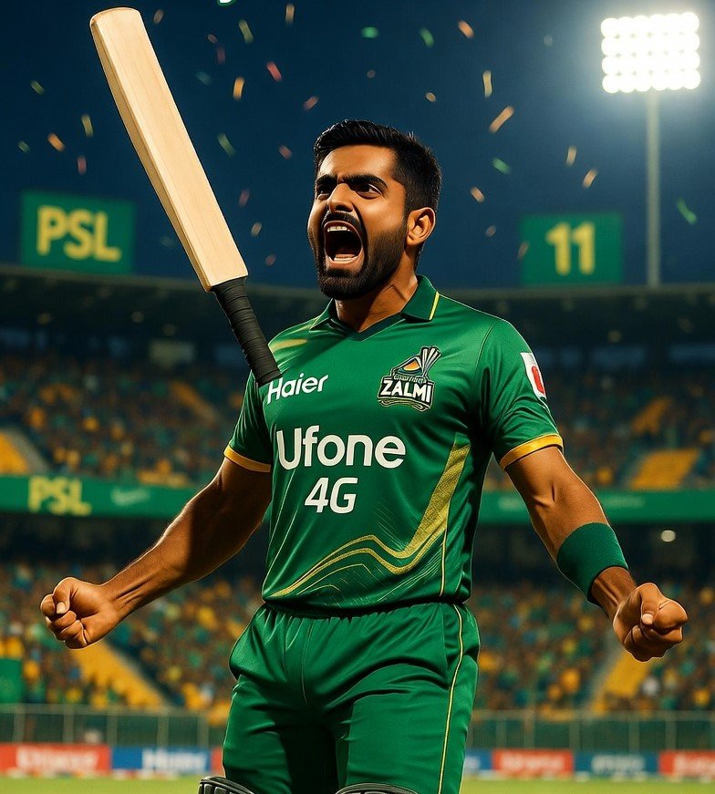 Babar Azam celebrating PSL 11 century milestone