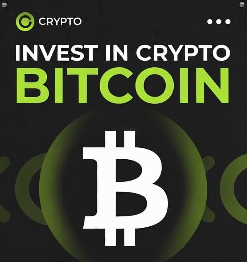Bitcoin logo displayed on a digital background representing cryptocurrency