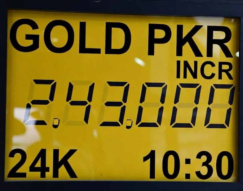 Gold price in paksitan showed in PKR