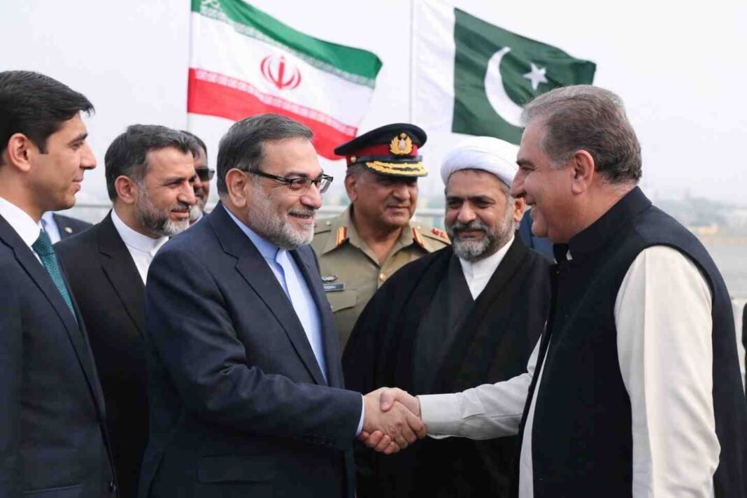 Pakistan Iran delegation meeting officials handshake diplomatic talks