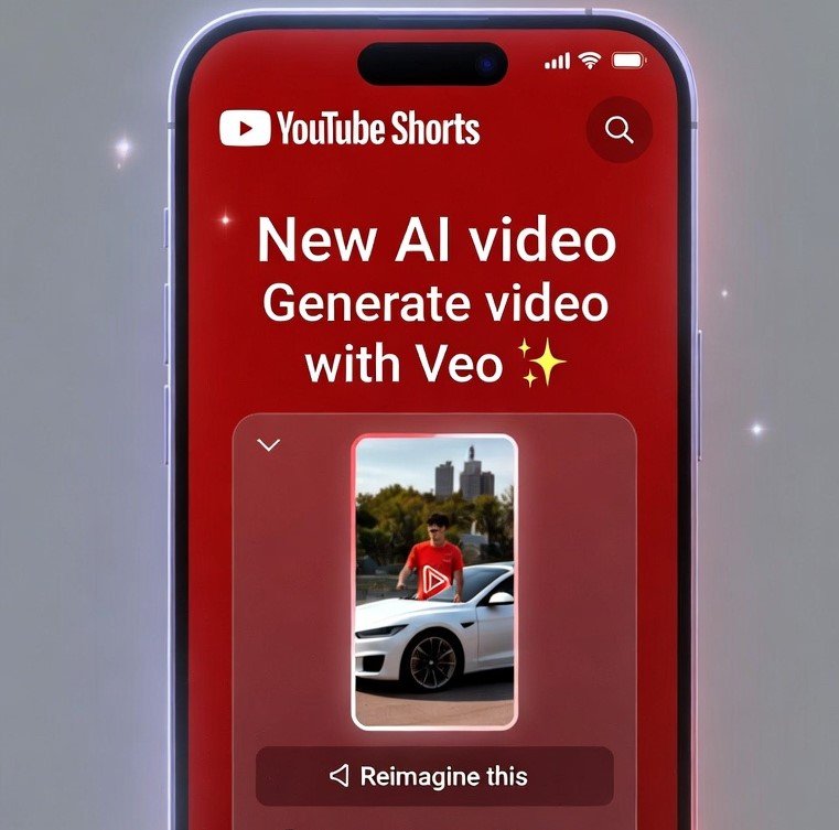 A creator using the YouTube Shorts app on a smartphone.