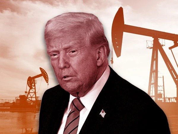 US President Donald Trump speaks as global oil prices drop following his statement on Iran conflict