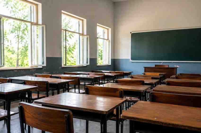 Students leaving school after announcement of summer vacations in Balochistan
