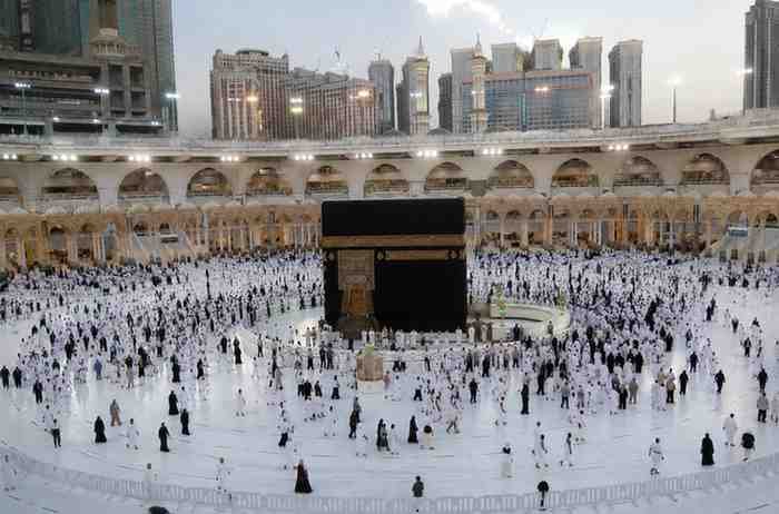 hajjpolic Pilgrims performing Tawaf around the Kaaba during Hajj in Makkah.