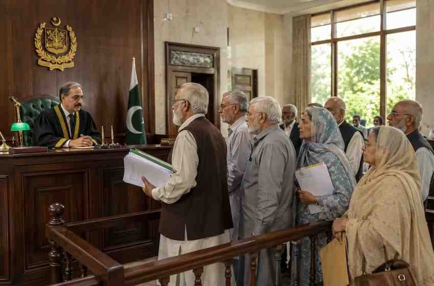 Federal Constitutional Court hearing on retired employees' pension and retirement benefits in Pakistan.