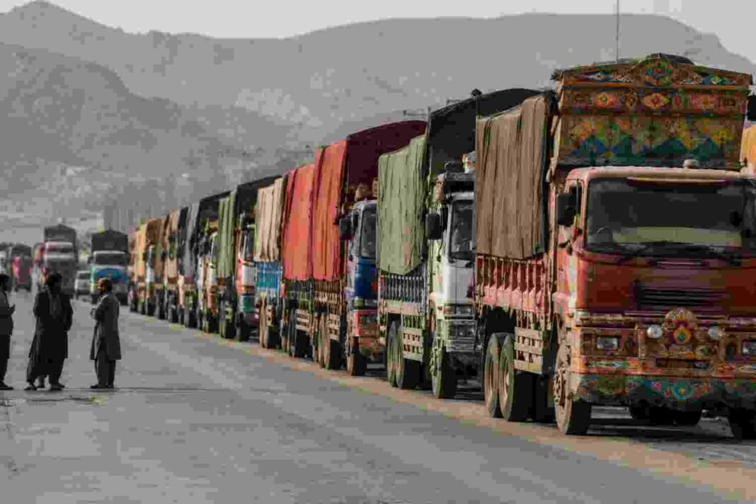 Goods Transport Strike Costs Pakistan Over Rs50 Billion Goods transport strike in Pakistan with cargo trucks halted on road