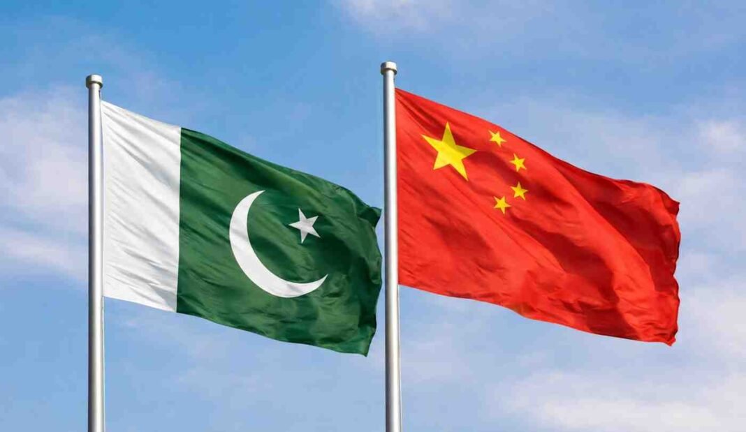 pakchin (1) Pakistan and China flags displayed together, symbolizing strong bilateral friendship.