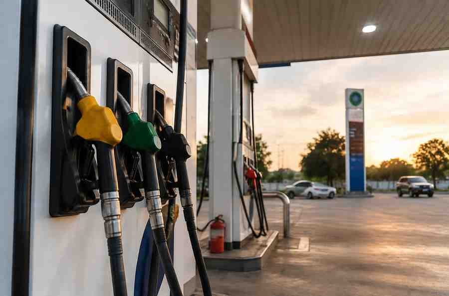 Petrol station showing fuel pumps amid Pakistan petroleum dealers strike concerns