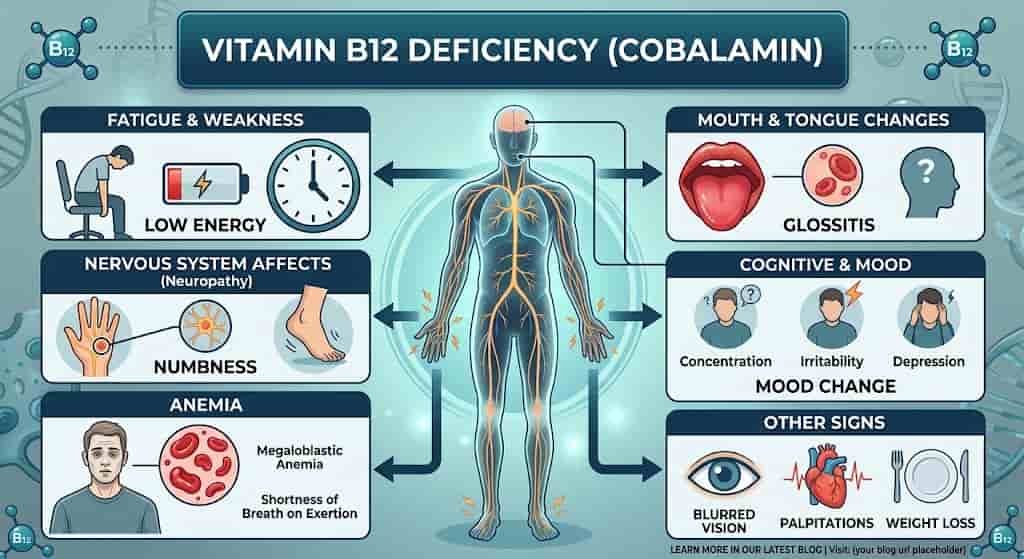 10 Hidden Signs of Vitamin B12 Deficiency You Should Never Ignore Person experiencing fatigue and weakness showing possible signs of vitamin B12 deficiency symptoms