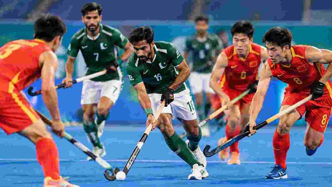 Pakistan Defeats China 3-0 in Asian Games Hockey Pakistan hockey team defeating China during Asian Games match