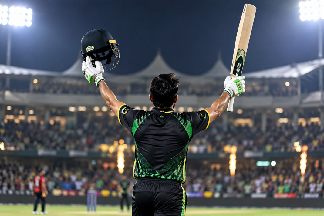 Muaz Sadaqat Makes CPL Final History Muaz Sadaqat celebrates historic CPL century