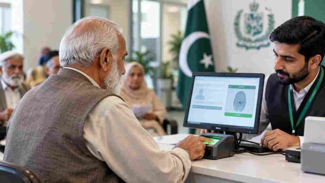 Proof of Life Certificate: Who Can Apply? Pensioner completing NADRA Proof of Life Certificate verification