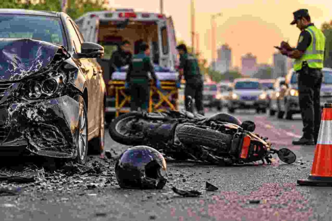 Pakistan’s Traffic Accident Costs Surpass IMF Loan Road accident scene showing damaged vehicles and emergency response in Pakistan