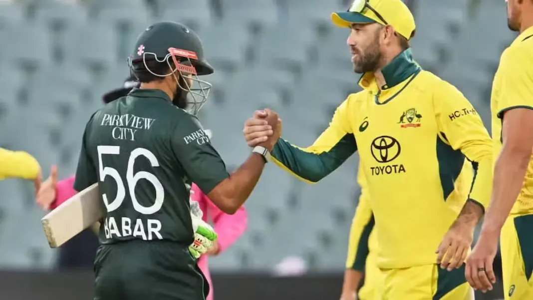Pak vs Aus Tickets 2026: T20I Whitewash & ODI Series — Everything in One Place Babar Azam shakes hands with an Australian player