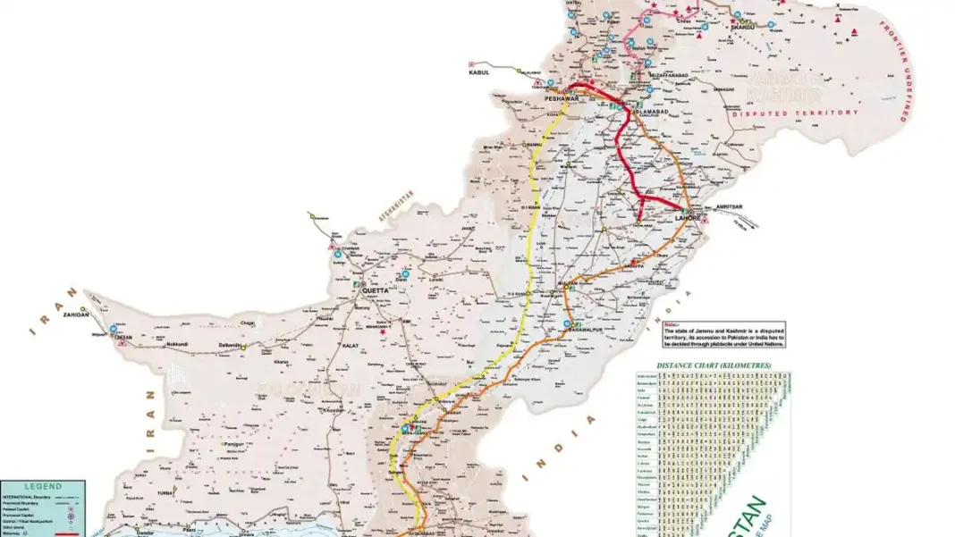 Detailed Map of Pakistan: Roads, Cities, Highways and Distances Detailed map of Pakistan - roads, cities, highways and distance chart