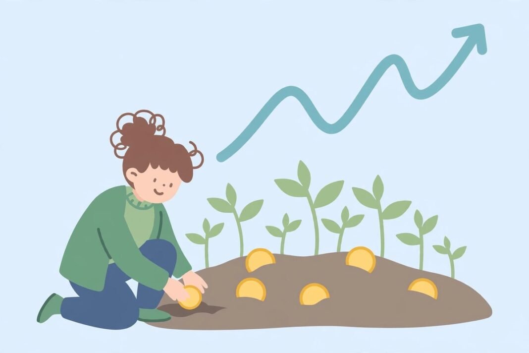How to Start Investing: A Beginner’s Guide for 2026 Young adult reviewing investment charts and a growing savings graph on a laptop