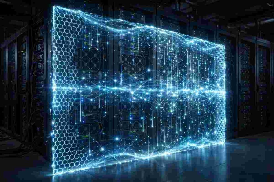 What Is a Firewall? A Simple Explanation for Beginners Glowing digital firewall wall protecting computer servers in a dark server room