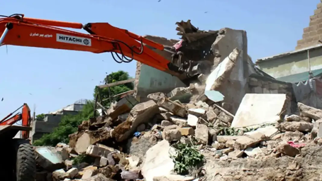 Over 400 Illegal Structures Razed Along Peshawar Ring Road Peshawar Ring Road encroachment operation demolishes illegal structures