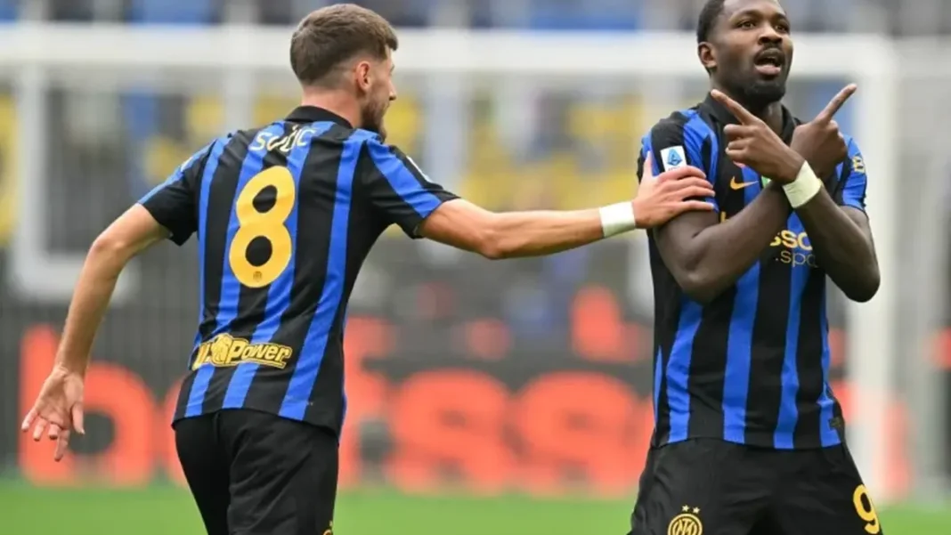 Inter Fiorentina 2-1: Late Comeback Restores Serie A Lead Inter Fiorentina 2-1: Marcus Thuram celebrates scoring for Inter