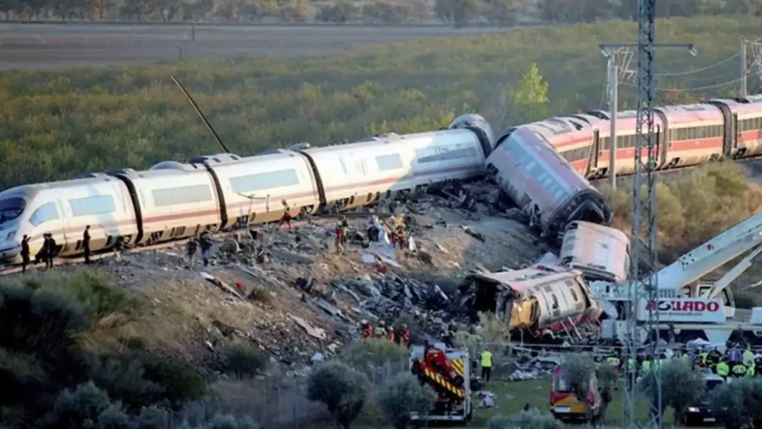 Spain Train Collision Toll Rises to 68 Derailed trains at the Spain crash site near Urda — Spain train collision toll