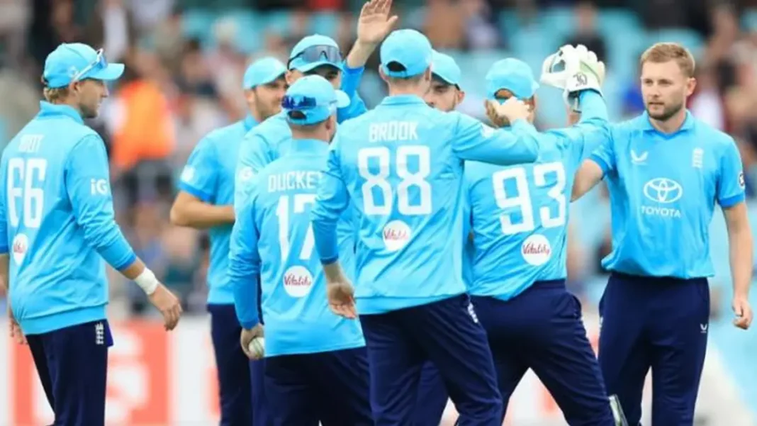 England to Arrive in Islamabad on Friday for ODI Tri-Series England players celebrating as the England ODI tri-series arrival is set for Friday in Islamabad