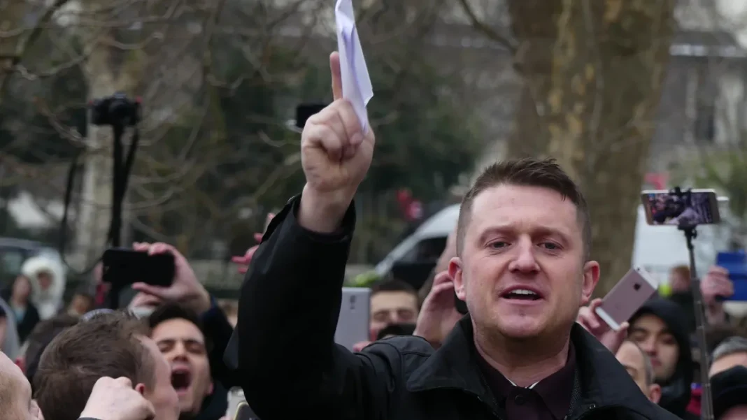 Tommy Robinson Convicted of Harassing Journalists Tommy Robinson addressing a crowd — Tommy Robinson convicted