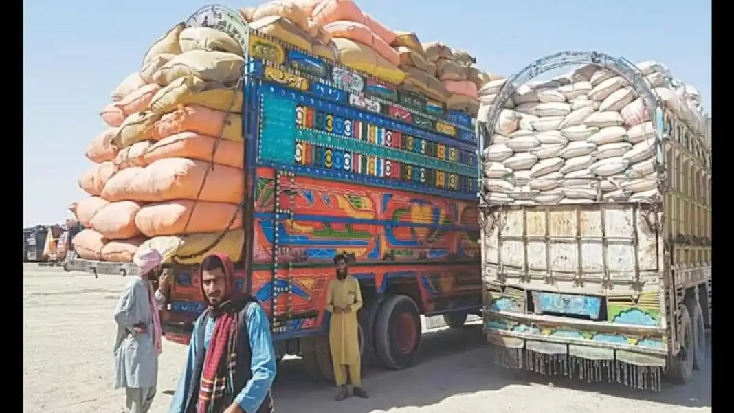 Pakistan’s Food Exports Surge 25% in July-September on Strong Rice Shipments Pakistan food exports — trucks loaded with grain sacks for shipment