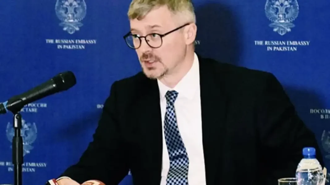 Russia Offers to Help Defuse Pakistan-Afghanistan Standoff Russian Ambassador Albert Khorev speaking at the Russian Embassy in Pakistan as the Pak-Afghan standoff deepens