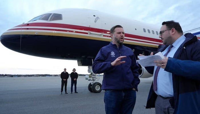 Vance Lays Down Terms to End US-Iran War: Iran Nuclear Enrichment Must Be Cut US Vice President JD Vance speaking at Fairbanks airport, where he set out US terms on Iran nuclear enrichment