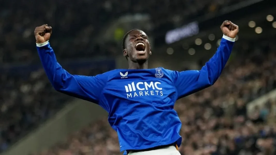 Everton Beat Newcastle 3-1 to Reach League Cup Last Eight Everton's Thierno Barry celebrates a goal against Newcastle United - Everton beat Newcastle League Cup