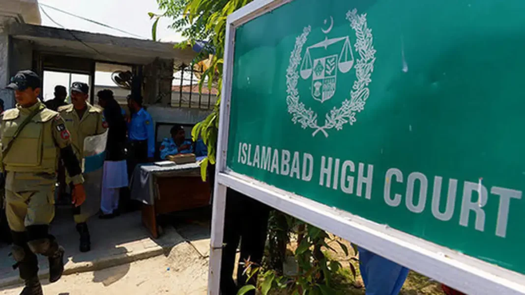 IHC Disposes of PTI MNAs Detention Pleas Islamabad High Court building sign — PTI MNAs detention pleas