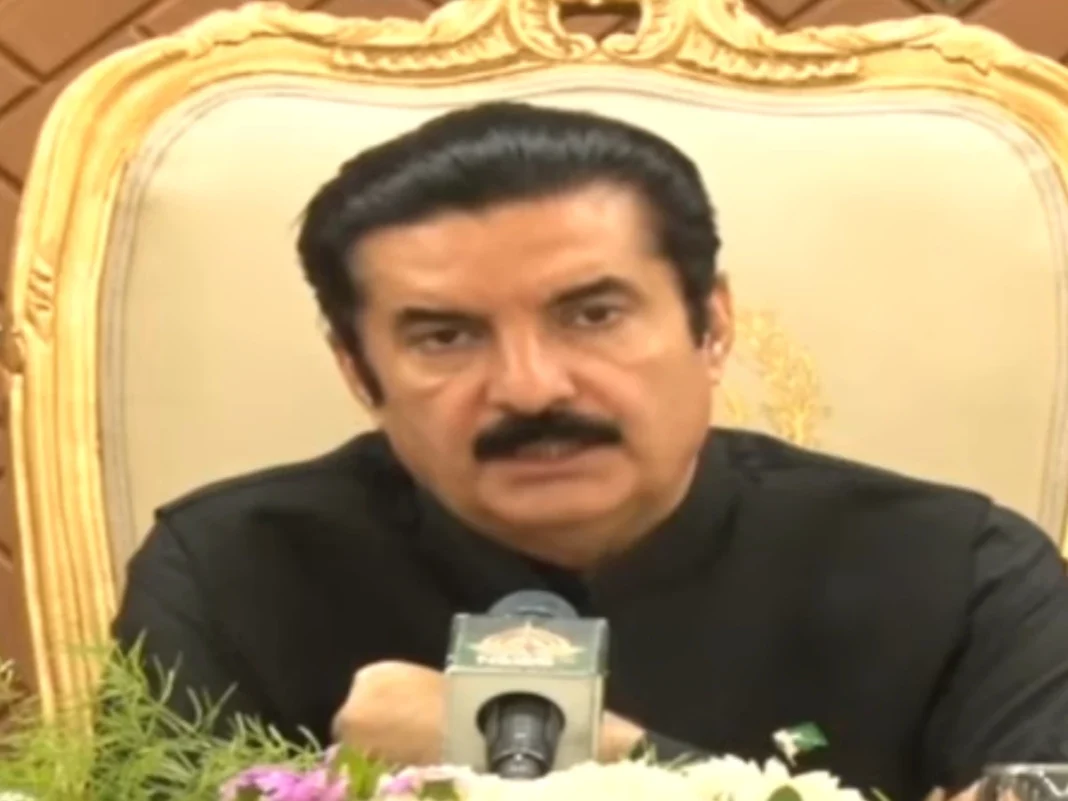 K-P Power Tussle Deepens: Governor Chairs Security Meet as CM Calls Emergency Cabinet Session K-P Governor Faisal Karim Kundi speaking at a press conference after the K-P governor meeting on security