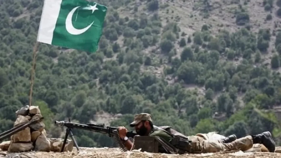 Kech Security Operation Leaves One Dead A Pakistani soldier at a hillside position in a file photograph — Kech security operation