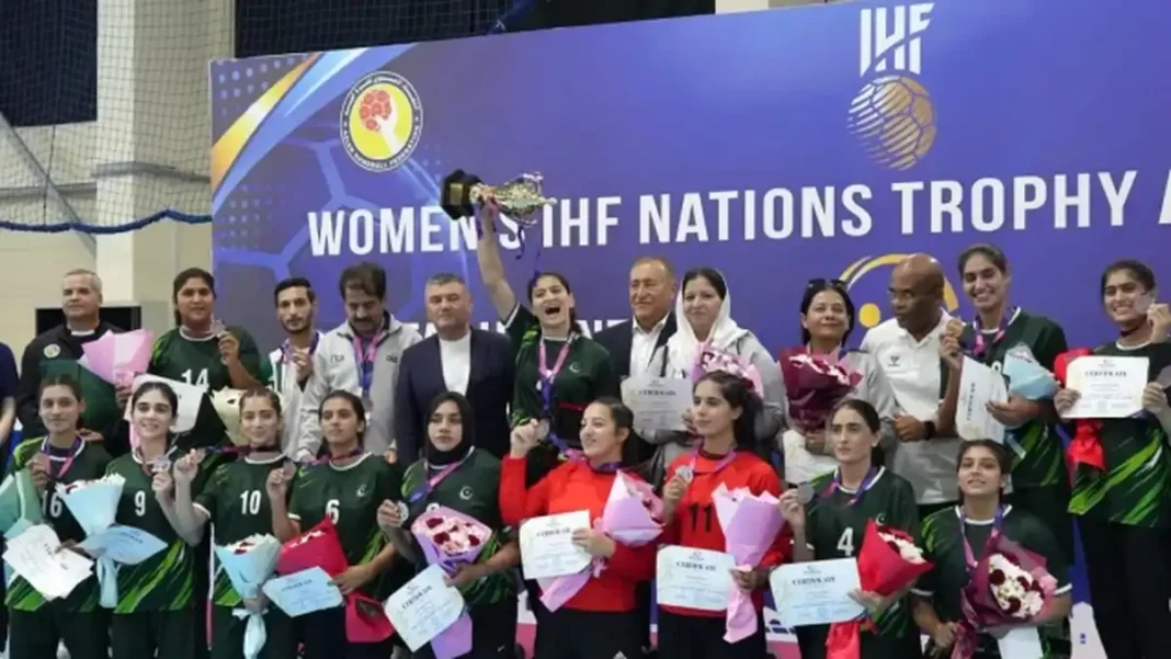 Pakistan Women Win Bronze at IHF Nations Trophy After Seven-Year Absence Pakistan women's handball team celebrate their bronze medal at the IHF Nations Trophy — Pakistan women handball bronze