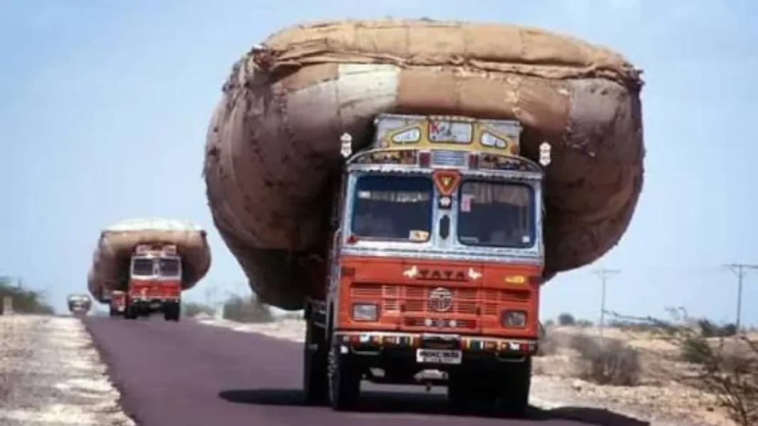 Vehicle Overloading Fines Increased by Government vehicle overloading fines: an overloaded truck on a highway