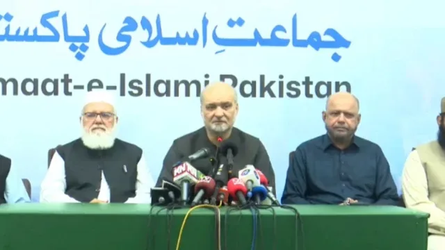 JI Threatens Islamabad March Over Petroleum Levy Hafiz Naeem at a press conference - JI Islamabad march petroleum levy