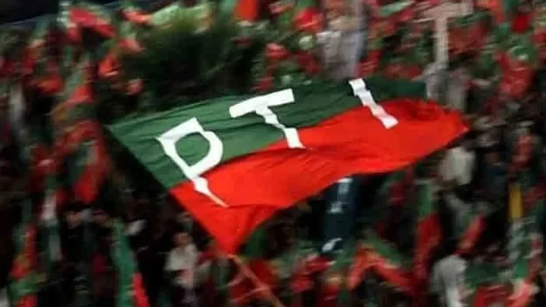 PHC to Hear PTI Plea Against KP Emergency on Oct 20 PTI flag at rally