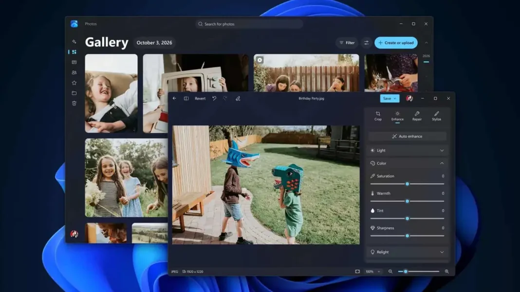 Windows 11 update makes 8GB PCs faster with 2GB more app RAM Windows 11 update: the redesigned Photos app gallery and editor shown on screen