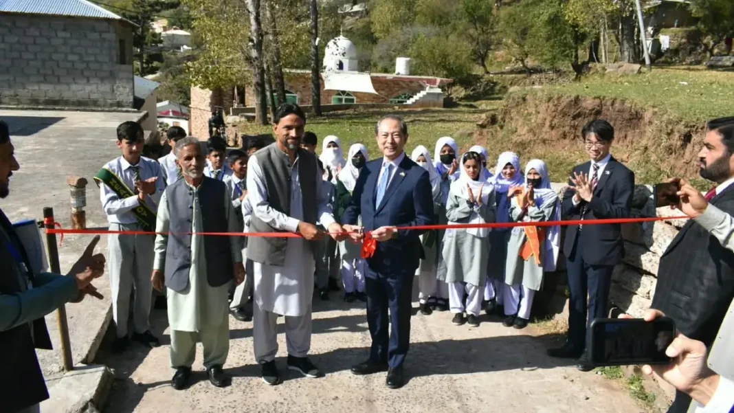 Japan-Funded Road Opens in Murree’s Numbal Village Ribbon cutting at Numbal road opening, Japan Murree road