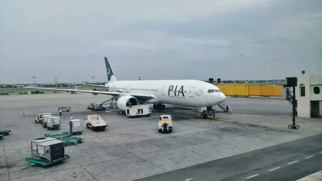Lahore-Gulf Flights Cancelled as Regional Tensions Hit Air Travel Lahore Gulf flights cancelled: a PIA Boeing 777 at Allama Iqbal International Airport, Lahore