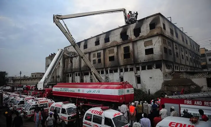 SC throws out Sindh’s plea to revisit Baldia factory fire acquittals Burnt Ali Enterprises garment factory in Baldia Town in the Baldia factory fire case