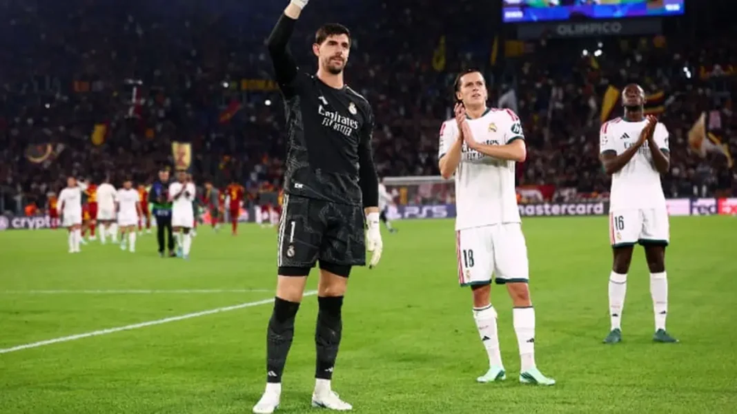 Courtois to Miss El Clasico With Flu Thibaut Courtois acknowledges fans after a match ahead of the El Clasico against Barcelona