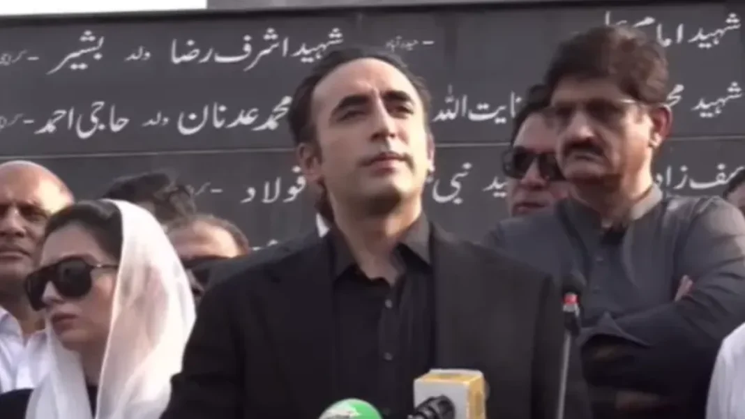 Bilawal Says KP Governor’s Rule Could End if Opposition Backs Terror Fight Bilawal Bhutto-Zardari speaking at the Karsaz Monument on the 19th anniversary of the Karsaz bombing